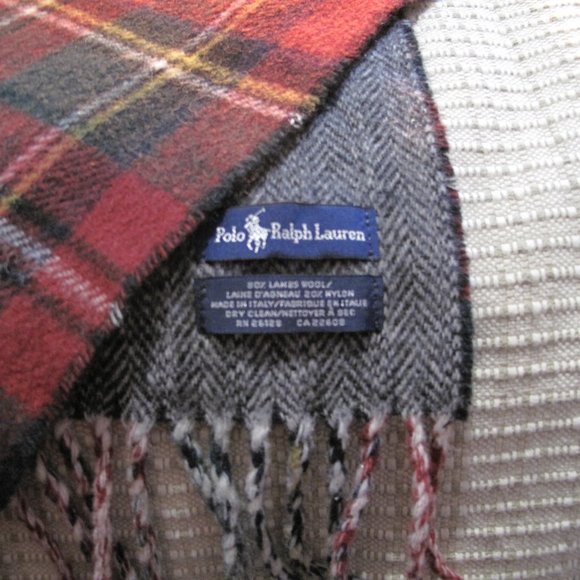 Polo Ralph Lauren Reversible Scarf Plaid & Gray - Picture 3 of 11